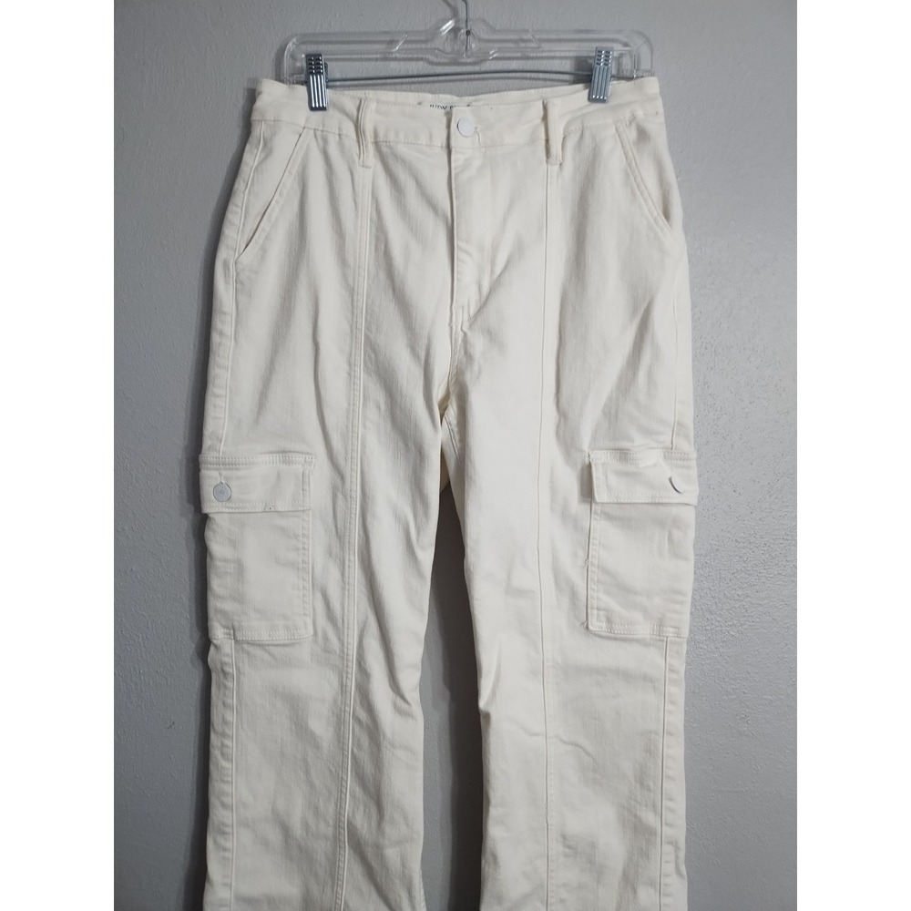 Judy Blue High Rise Cargo Straight Leg Preppy Boho Neutral Stretch Soft Pants 30 - Picture 10 of 10